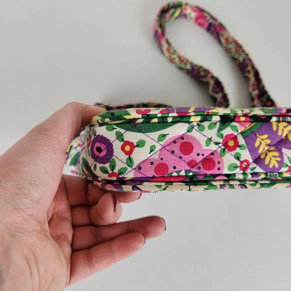 Vera Bradley Crossbody Bag Womens White Purple Viva La Vera Rachel Quilted Purse